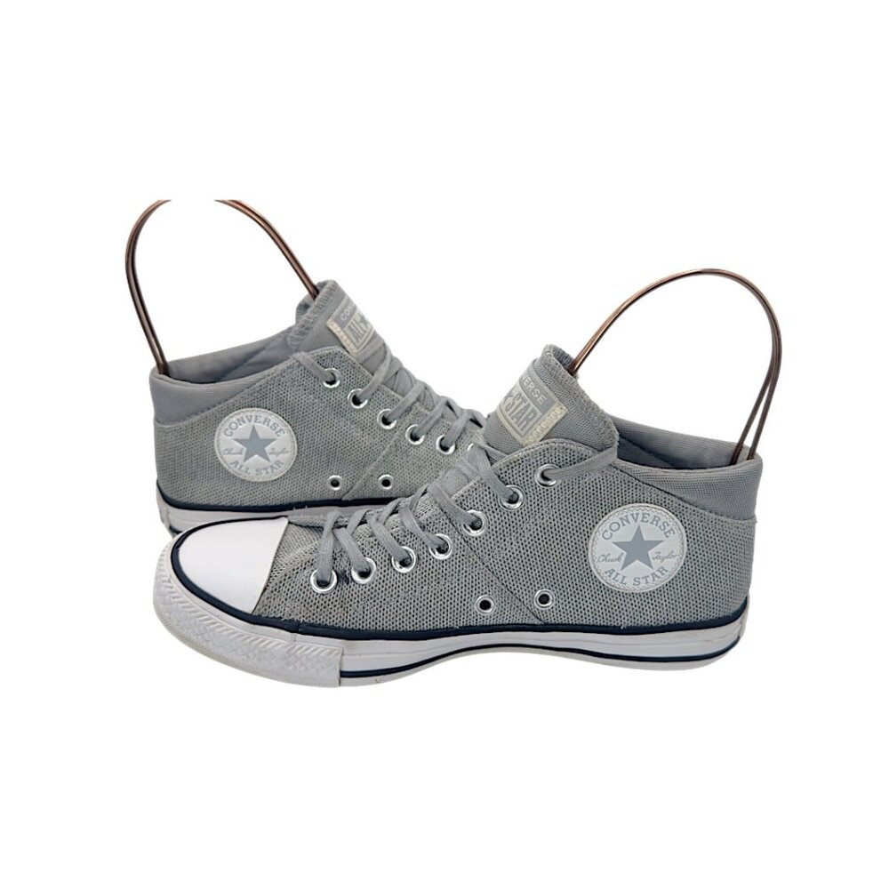 Converse Chuck Taylor All Star Mid Sneakers | Gray Mesh Canvas | Women’s 7